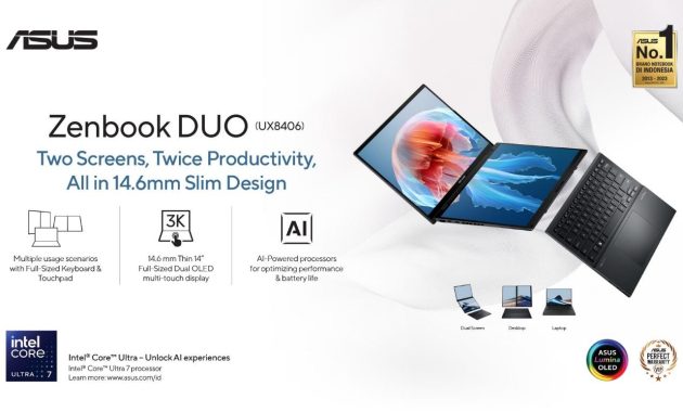 ASUS Zenbook DUO, Laptop Dual-Screen OLED